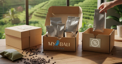 MYBALI Coffee Flatrate (Silver) 2 KG Kaffee + Gewürz+ Zucker