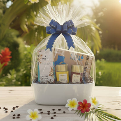 MYBALI Geschenkkorb Weiß – Premium Geschenkset & Präsentkorb für jeden Anlass