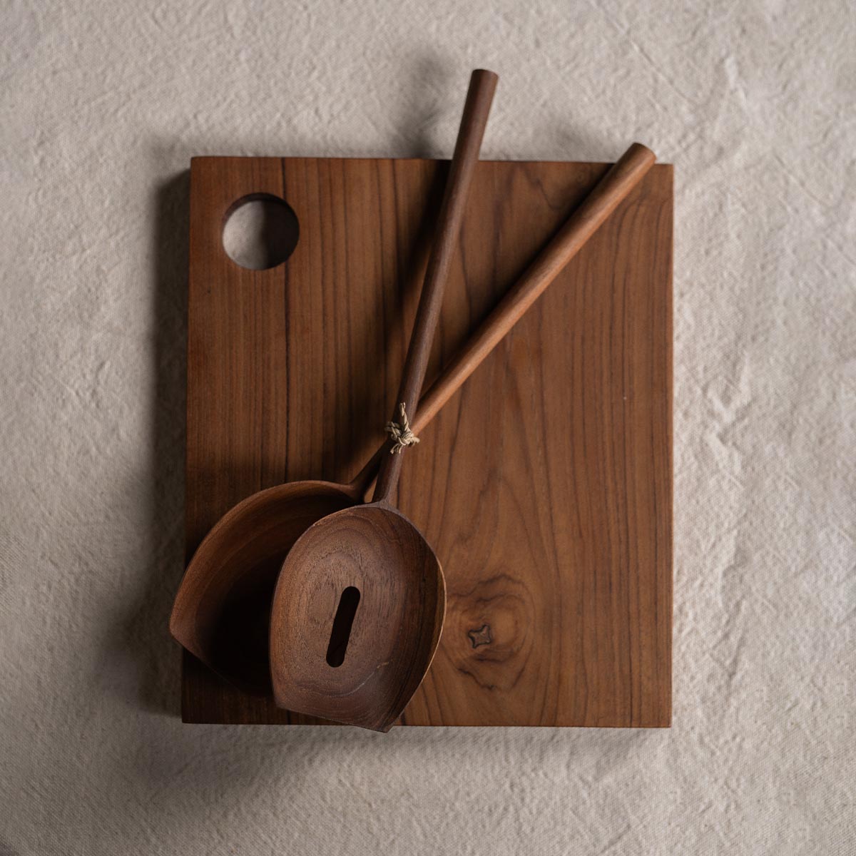Teakholz Salatbesteck 30cm