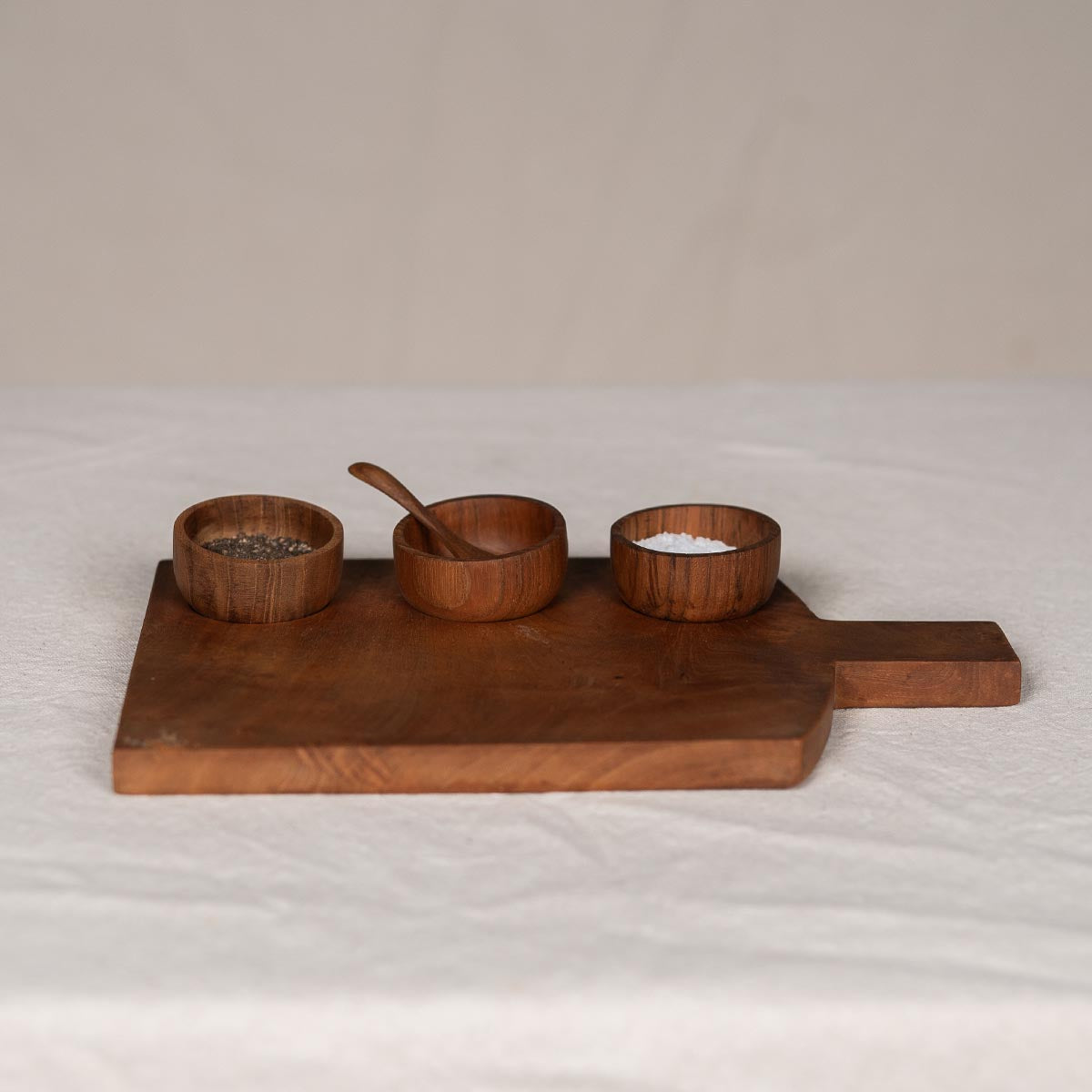 Handgefertigtes Teakholz Gewürzschalen-Set – dekorative Holzschalen für Küche & Tisch