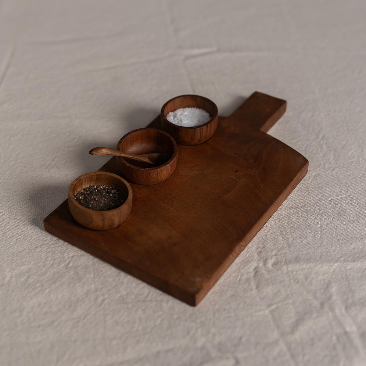 Handgefertigtes Teakholz Gewürzschalen-Set – dekorative Holzschalen für Küche & Tisch