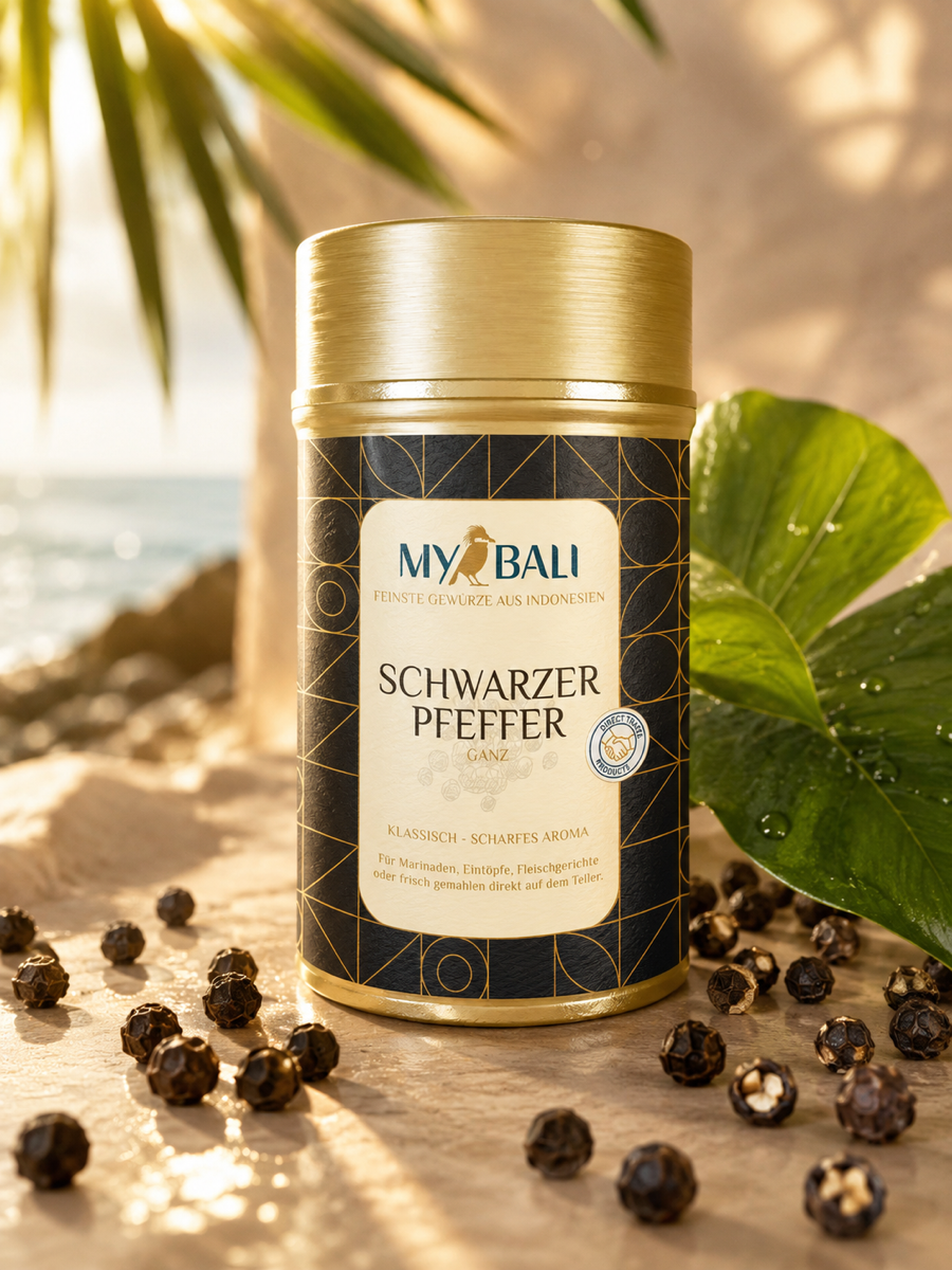 MYBALI Food – Schwarzer Pfeffer (ganz) - Premium Gewürz
