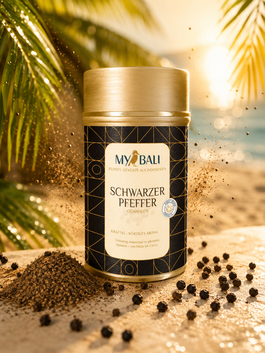 MYBALI Food – Schwarzer Pfeffer (gemahlen) - Premium Gewürz